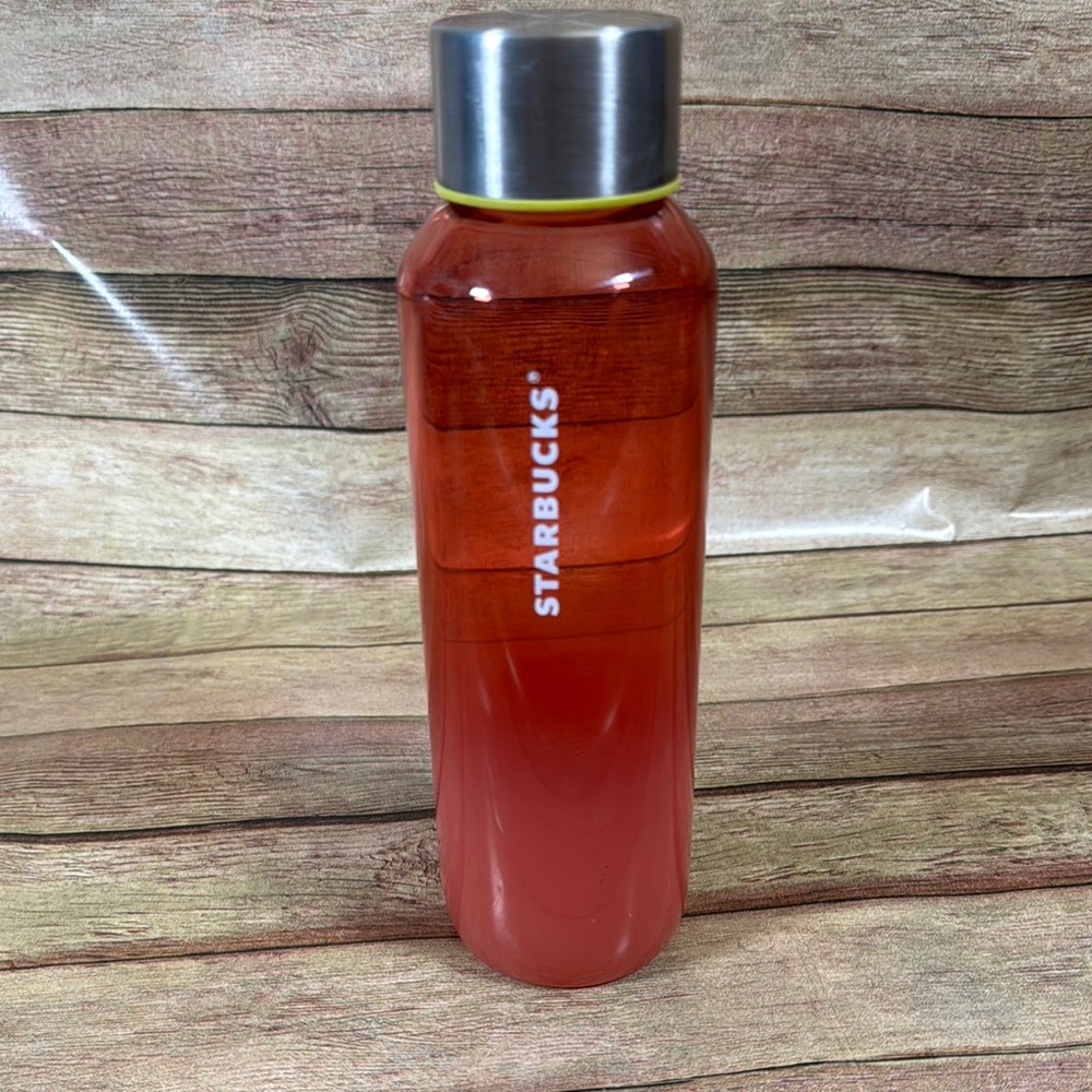 Starbucks Red Glass Tumbler with Silver Lid